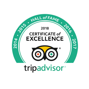 Testimonials 3 Tripadvisor Certificate of Excellence 2018 Logo
